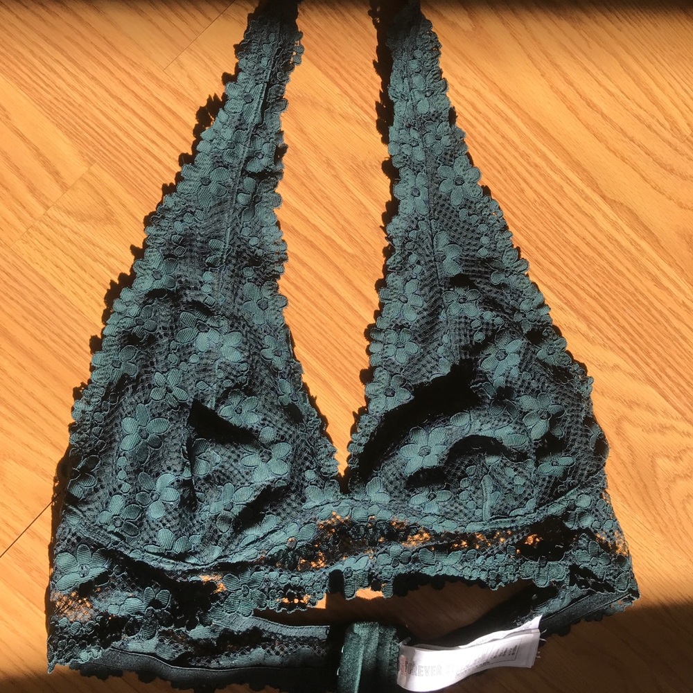 F21 forest green halter bralette!